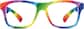 Front view of Kids' Square Glasses 2036829 in Rainbow thumbnail