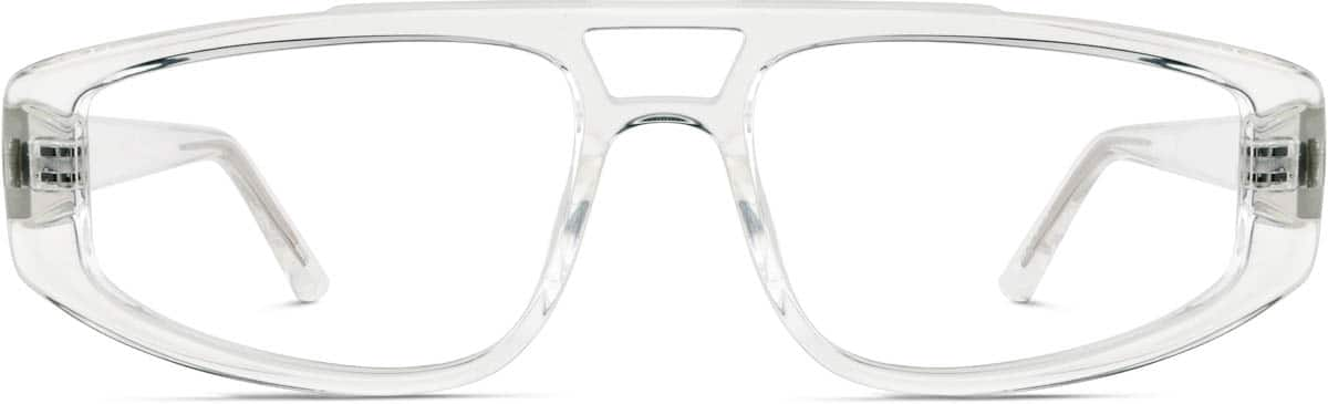 Front view of Aviator Glasses 2037123 in Clear