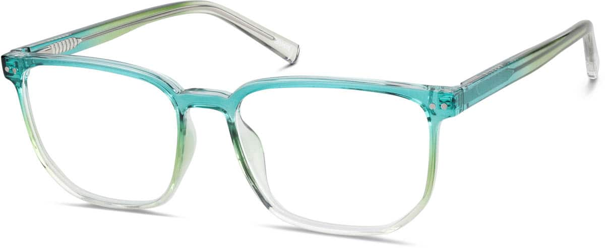 Angle view of Square Glasses 2037616 in Blue