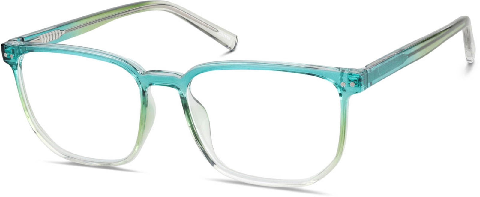 Zenni Square Prescription Glasses Blue Plastic Full Rim Frame