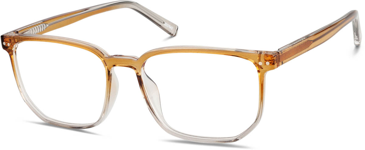 Zenni Square Prescription Glasses Orange TR Full Rim Frame