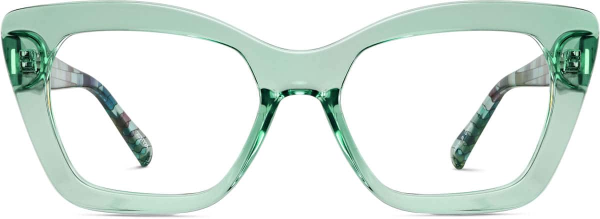 Front view of Cat-Eye Glasses 2037724 in Green