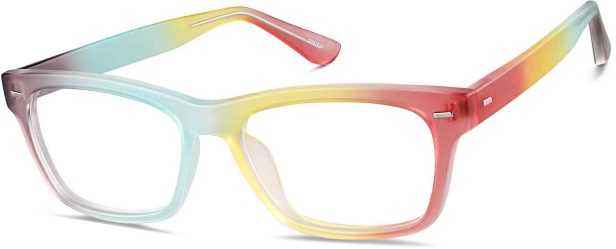 Angle view of Rectangle Glasses 2037829 in Rainbow