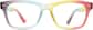 Front view of Rectangle Glasses 2037829 in Rainbow thumbnail