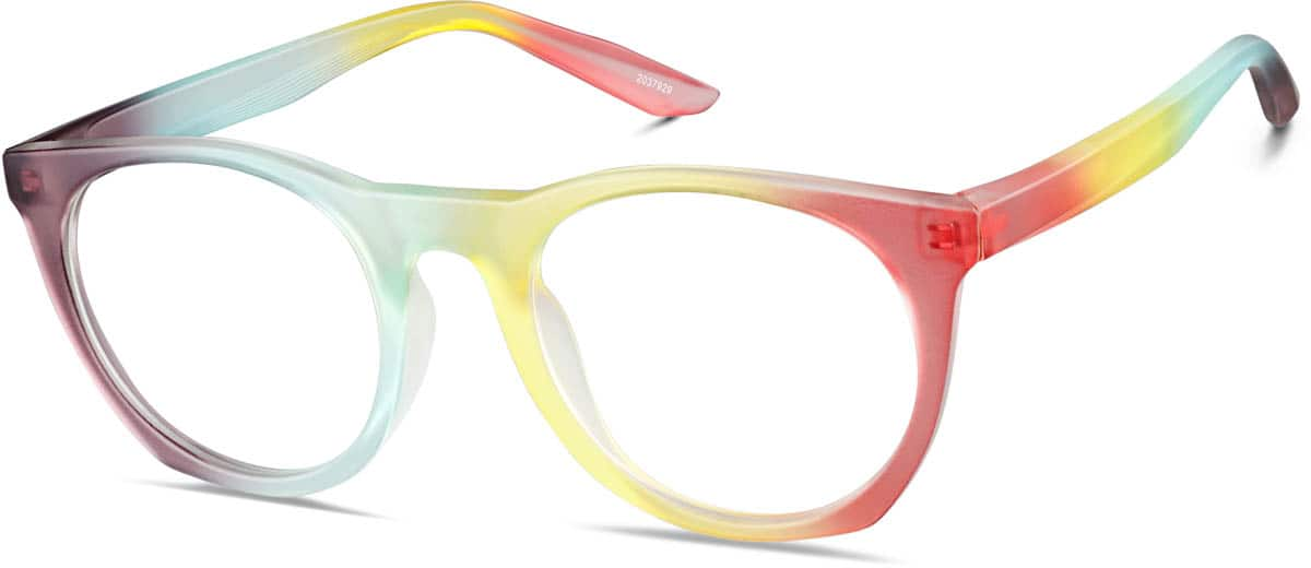 Angle view of Round Glasses 2037929 in Rainbow