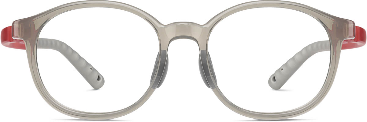 Gray Kids' Flexible Round Glasses