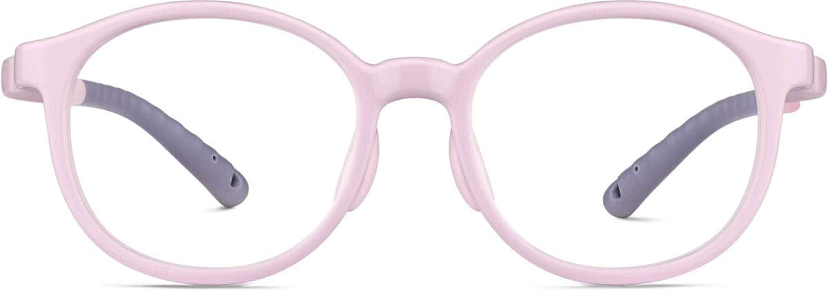 Front view of Kids' Flexible Round Glasses 2038319 in Pink