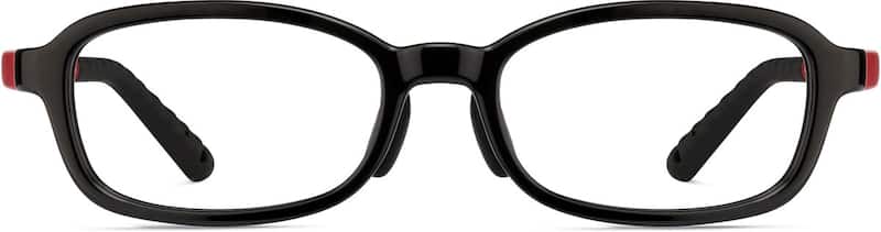 Black Kids' Flexible Rectangle Glasses