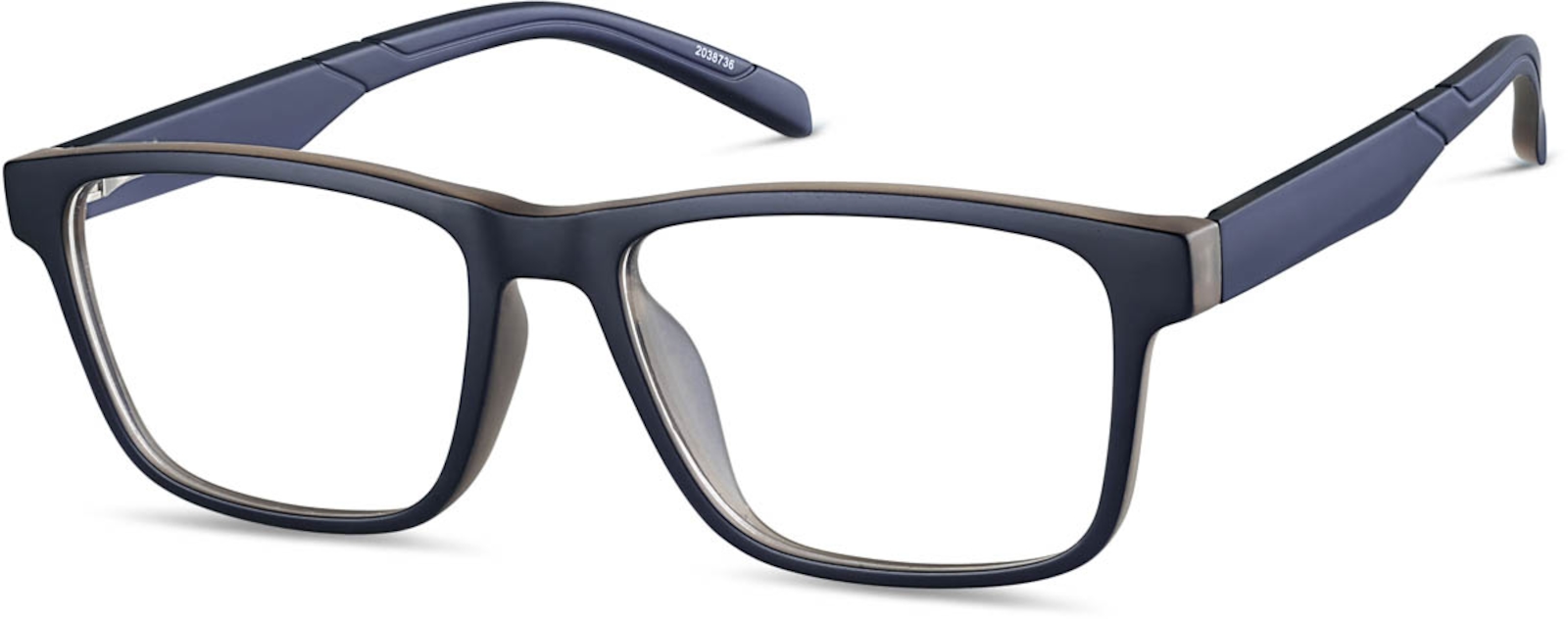 Zenni Oversized Rectangle Prescription Glasses Blue Eco Full Rim Frame