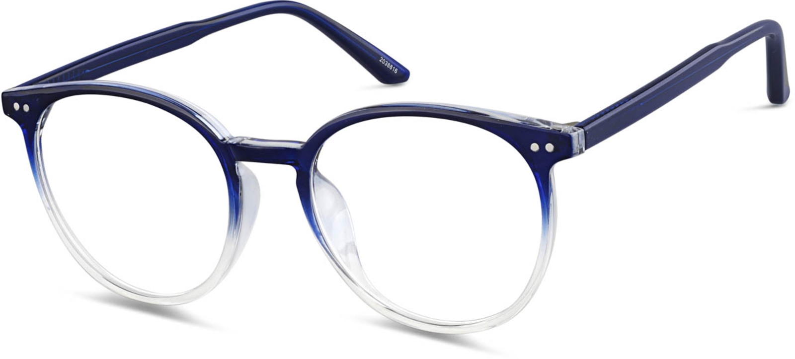 Zenni Round Prescription Glasses Blue Eco Full Rim Frame