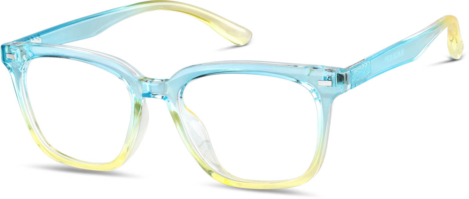 Zenni Kids Square Prescription Glasses Blue Eco Full Rim Frame