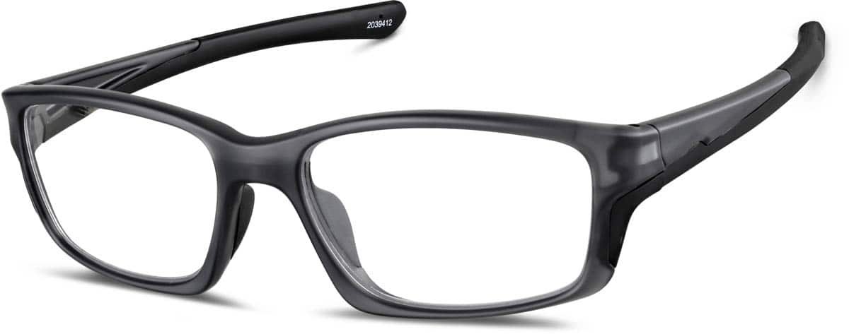 Angle view of Rectangle Glasses 2039412 in Gray