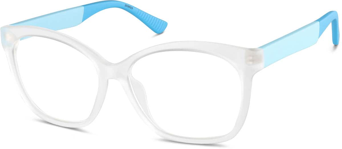 Angle view of Square Glasses 2039523 in Translucent