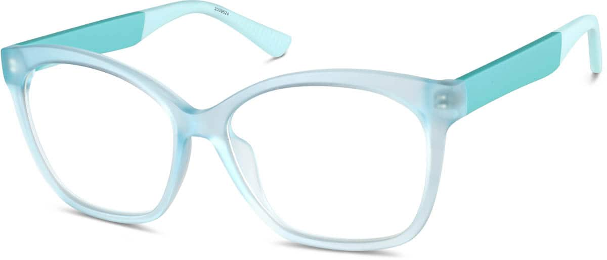 Angle view of Square Glasses 2039524 in Blue