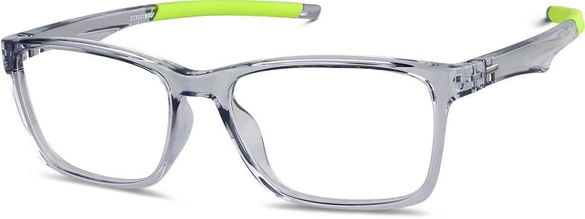 Angle view of Rectangle Glasses 2039912 in Gray