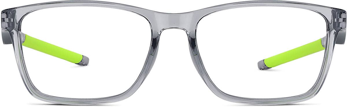 Front view of Rectangle Glasses 2039912 in Gray