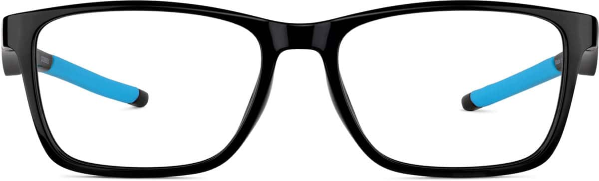 Front view of Rectangle Glasses 2039921 in Black