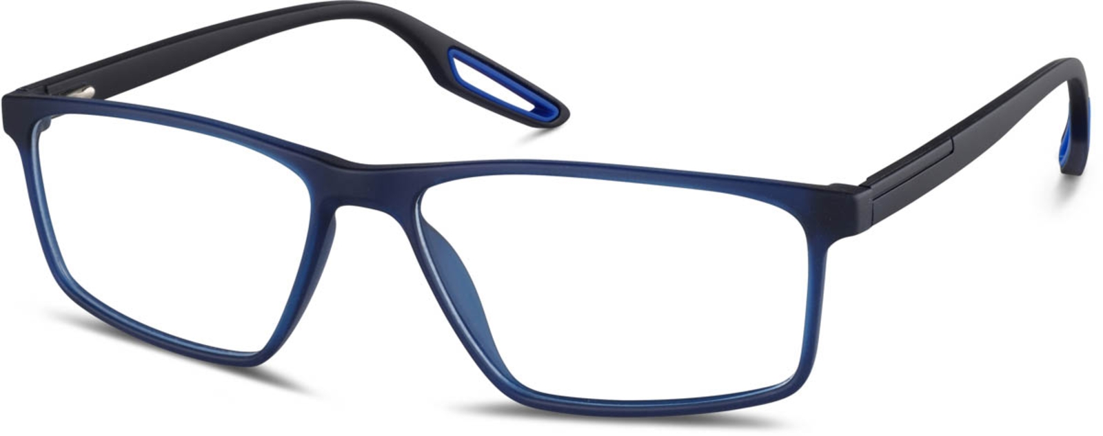 Zenni Men's Sporty Rectangle Prescription Glasses Blue Plastic Full Rim Frame