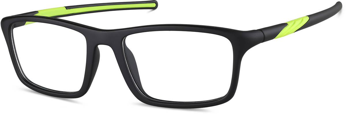 Zenni Men's Rectangle Prescription Glasses Black Plastic Full Rim Frame