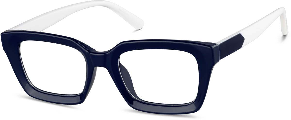 Zenni Rectangle Prescription Glasses Blue Plastic Full Rim Frame