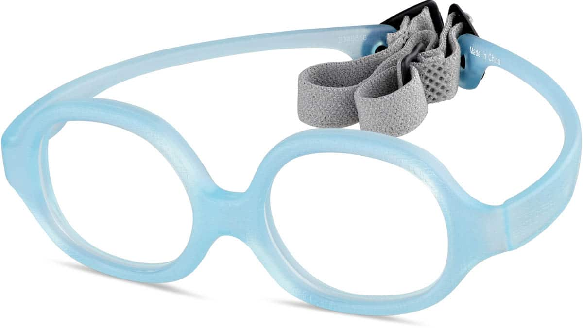 Angle view of Kids' Square Glasses 2040516 in Blue