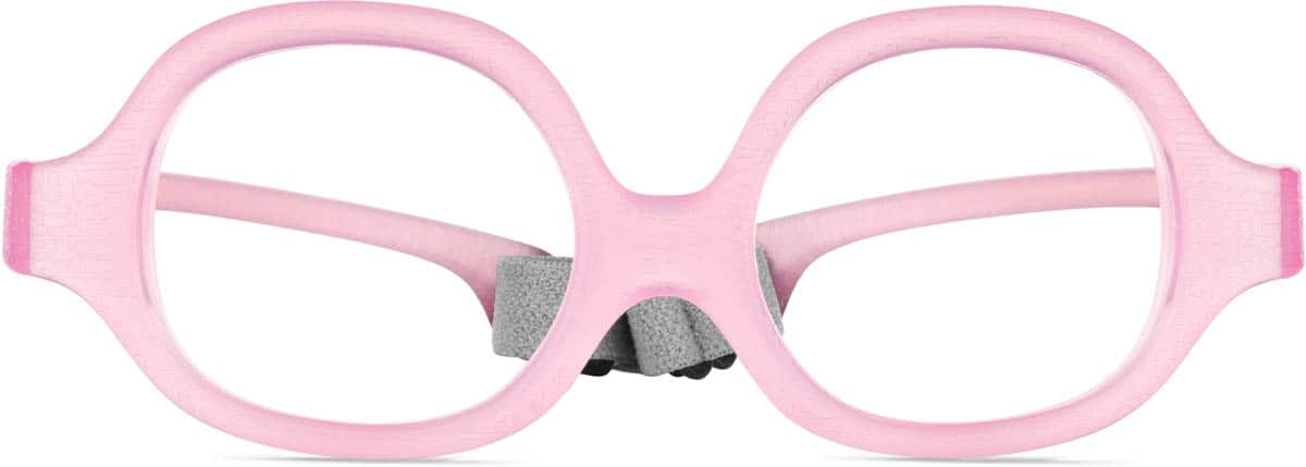 Front view of Kids' Square Glasses 2040519 in Pink