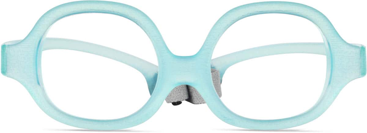 Front view of Kids' Square Glasses 2040524 in Blue