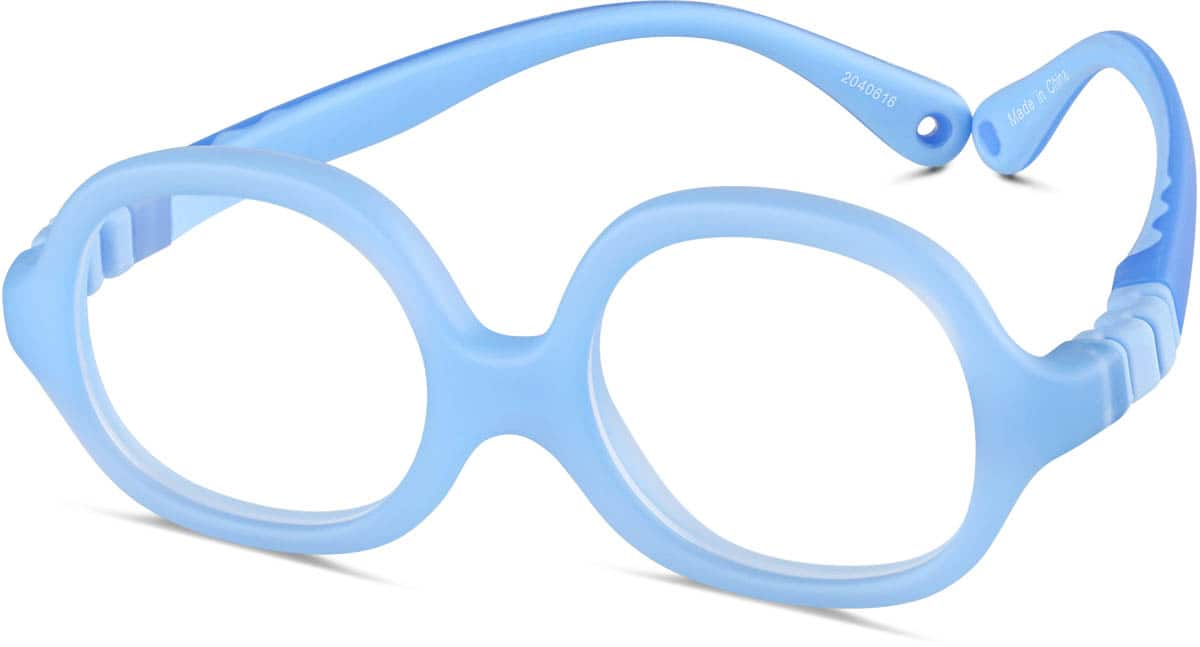 Angle view of Kids' Flexible Square Glasses 2040616 in Blue