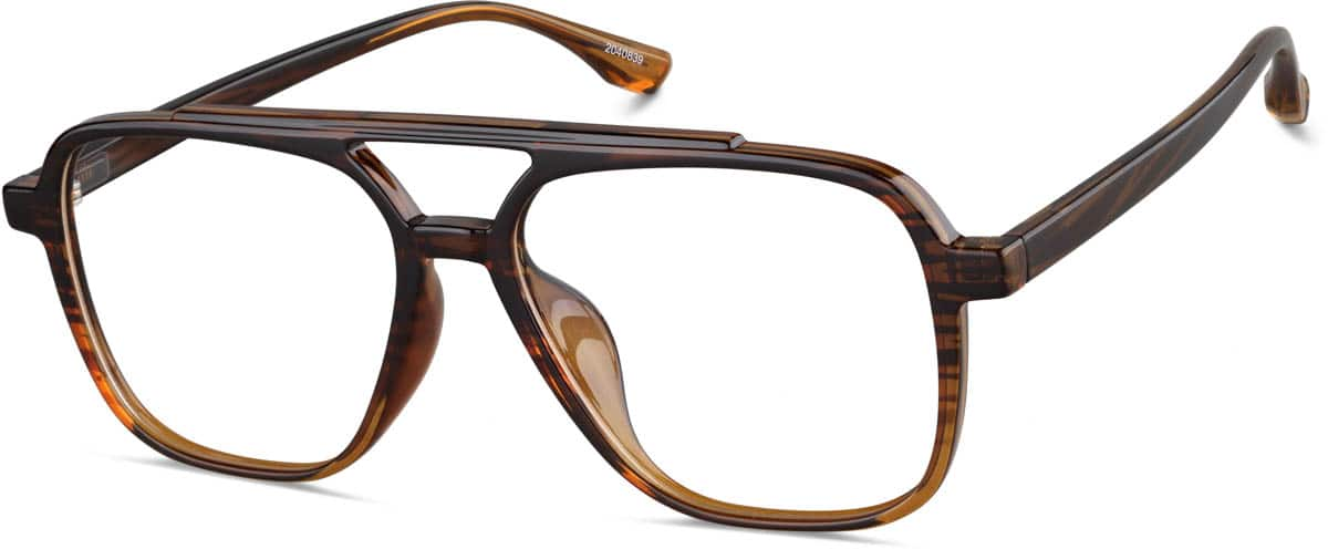 Angle view of Aviator Glasses 2040839 in Brown