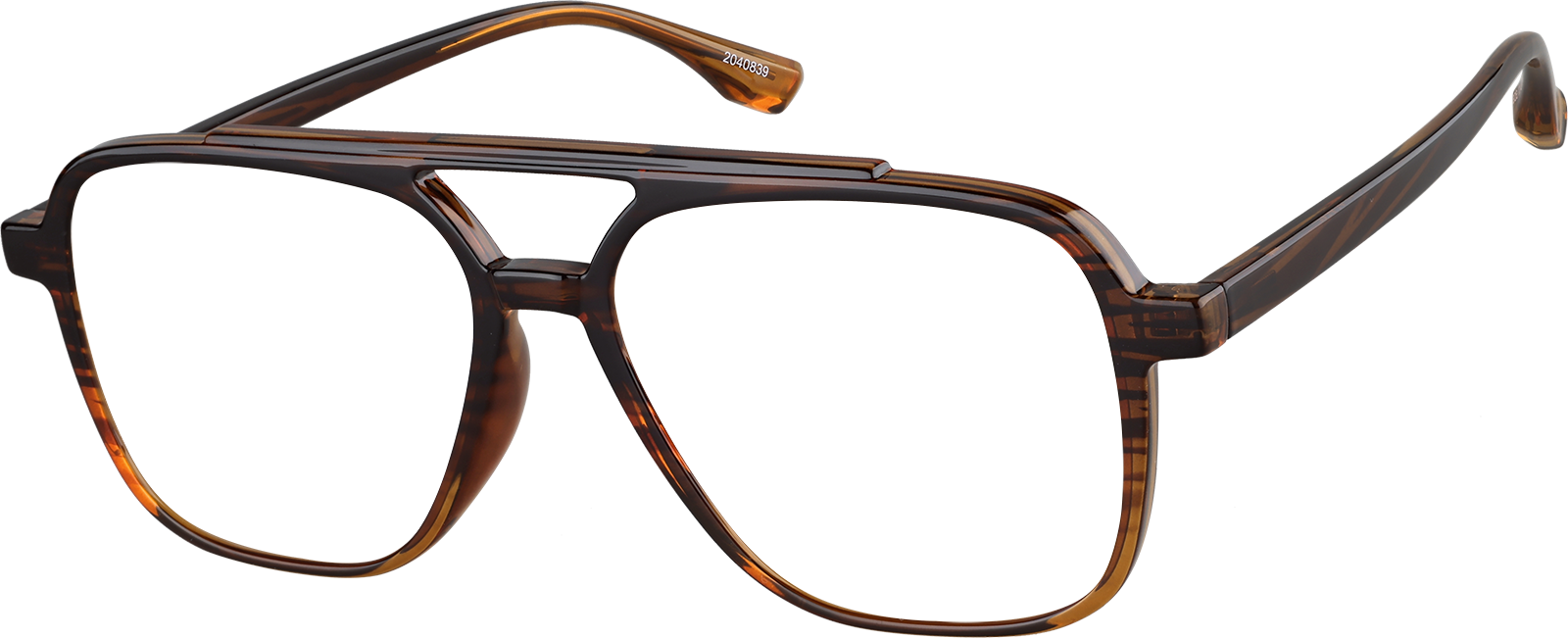 Angle view of Aviator Glasses 2040839 in Brown