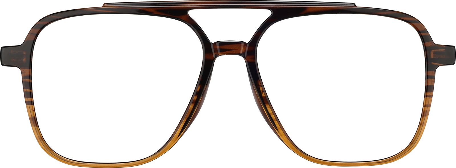 Front view of Aviator Glasses 2040839 in Brown