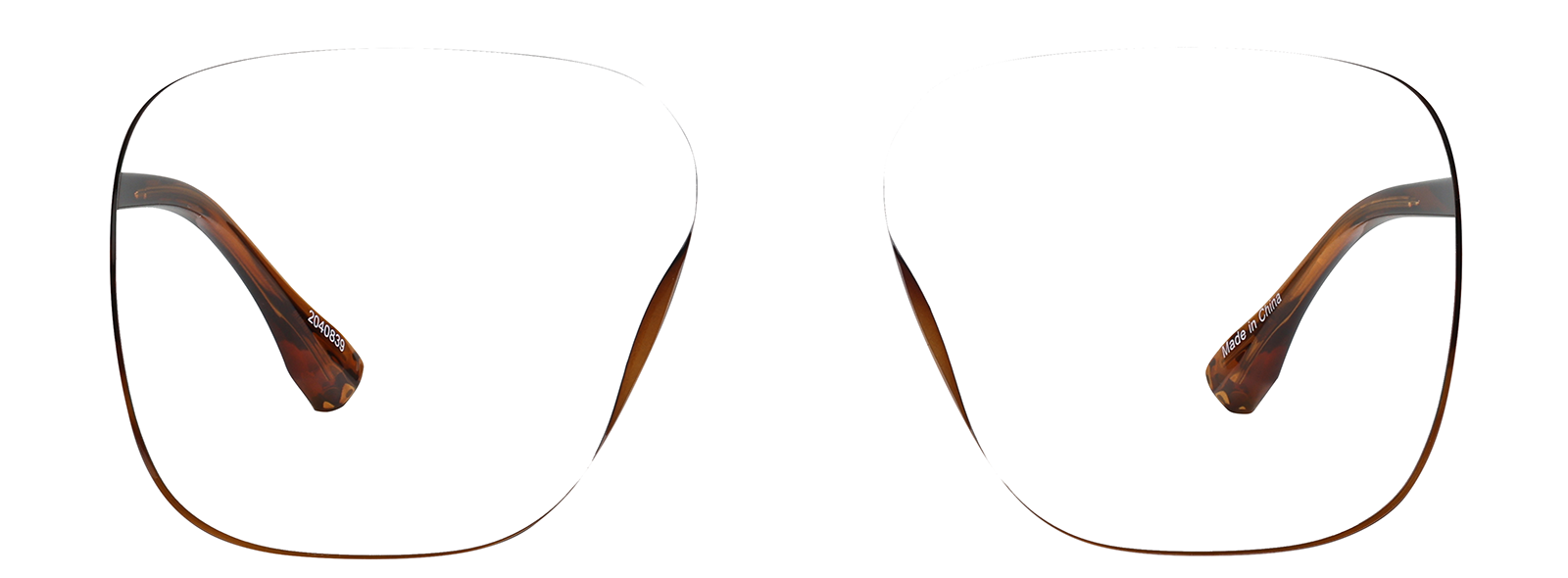 Front view of Aviator Glasses 2040839 in Brown