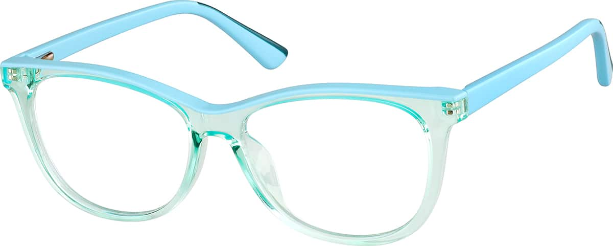 Angle view of Rectangle Glasses 2041624 in Green