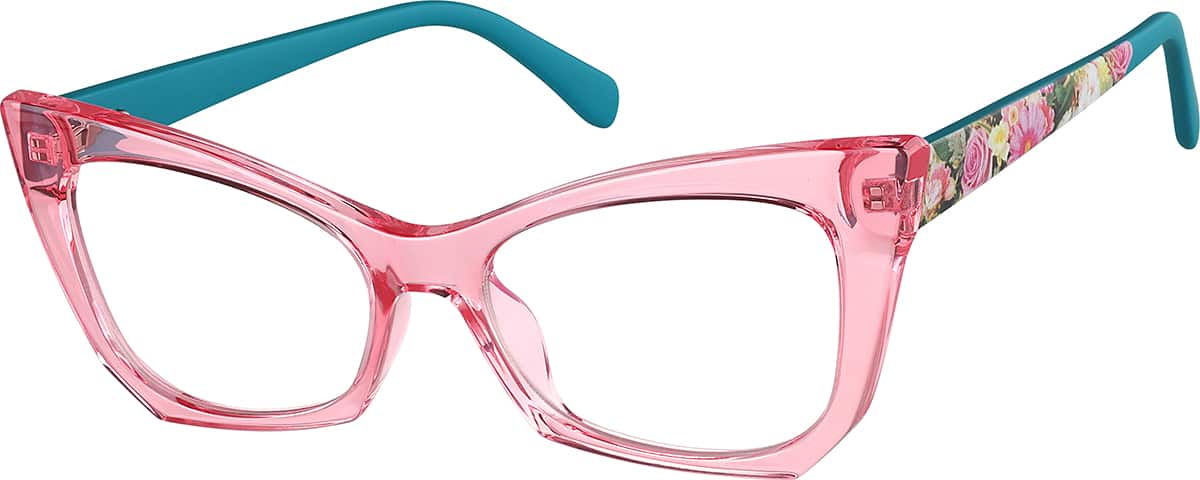 Angle view of Cat-Eye Glasses 2041919 in Pink