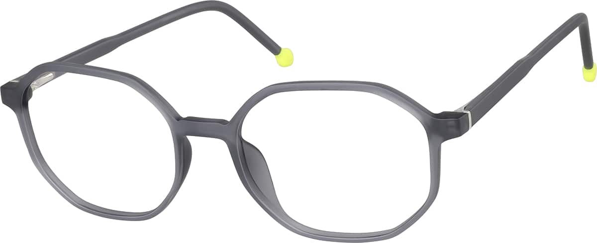 Angle view of Geometric Glasses 2042212 in Gray