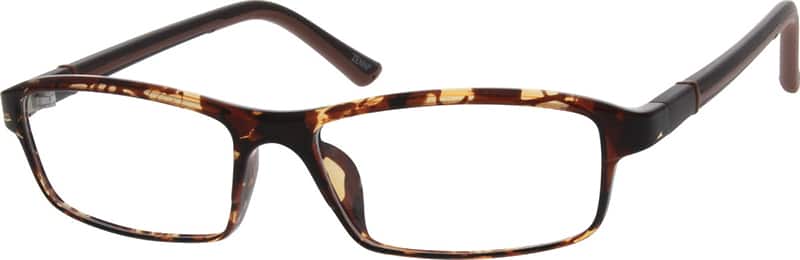 Angle view of Rectangle Glasses 204225 in Tortoiseshell