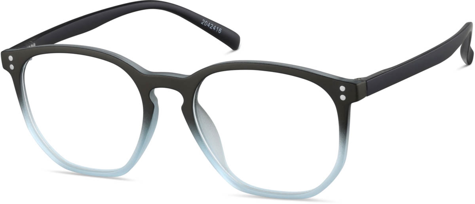 Zenni Square Prescription Glasses Blue Plastic Full Rim Frame