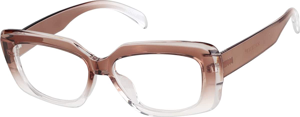 Angle view of Rectangle Glasses 2042515 in Brown