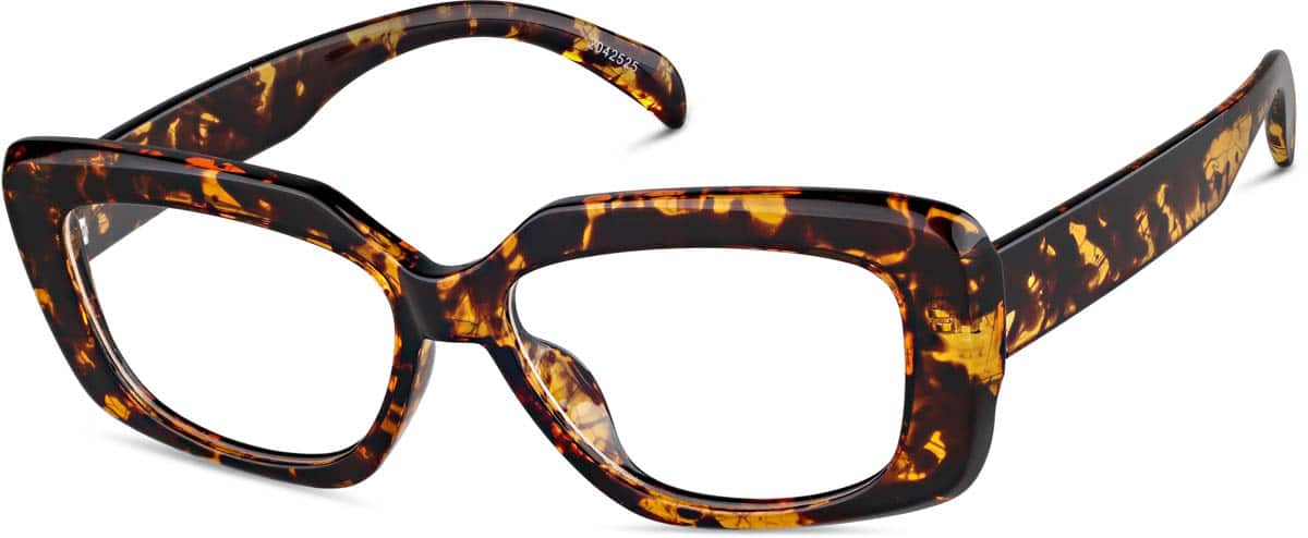 Angle view of Rectangle Glasses 2042525 in Tortoiseshell