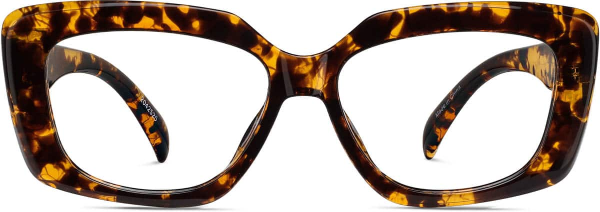 Front view of Rectangle Glasses 2042525 in Tortoiseshell