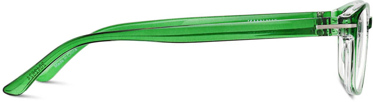 Side view of Rectangle Glasses 2042624 in Green