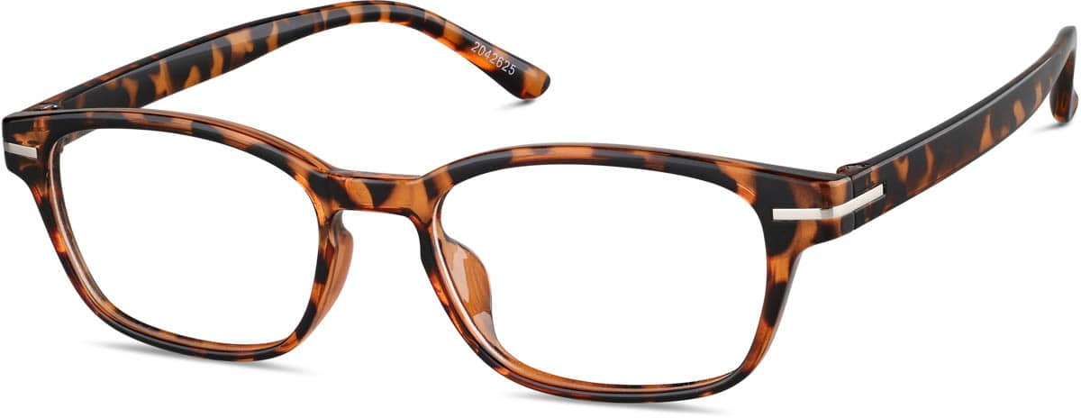 Angle view of Rectangle Glasses 2042625 in Tortoiseshell