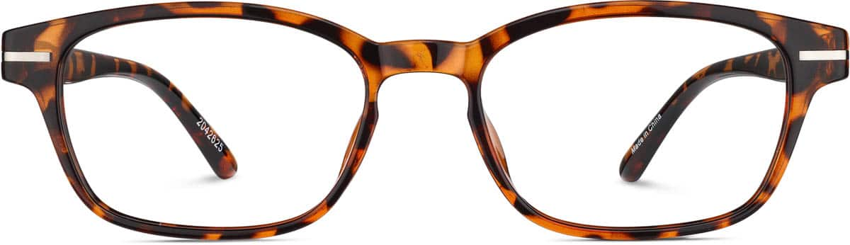 Front view of Rectangle Glasses 2042625 in Tortoiseshell