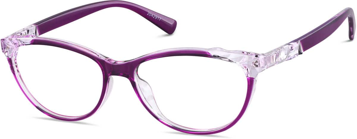 Angle view of Oval Glasses 2042917 in Purple