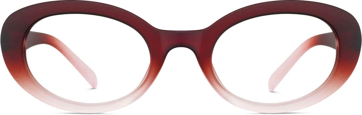 Front view of Oval Glasses 2043018 in Red