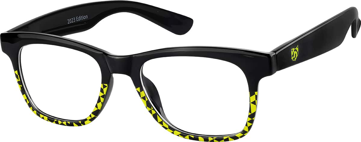 Angle view of Columbus Crew Square Glasses 2043621 in Black