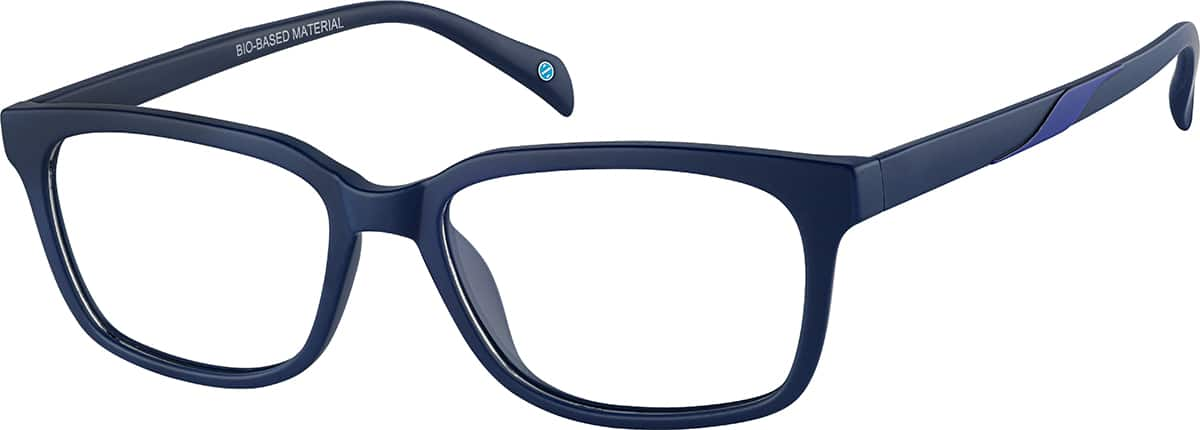 Angle view of Rectangle Glasses 2044316 in Blue