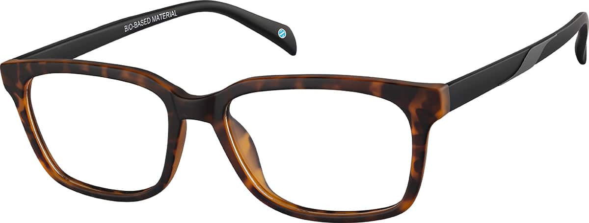 Angle view of Rectangle Glasses 2044325 in Tortoiseshell