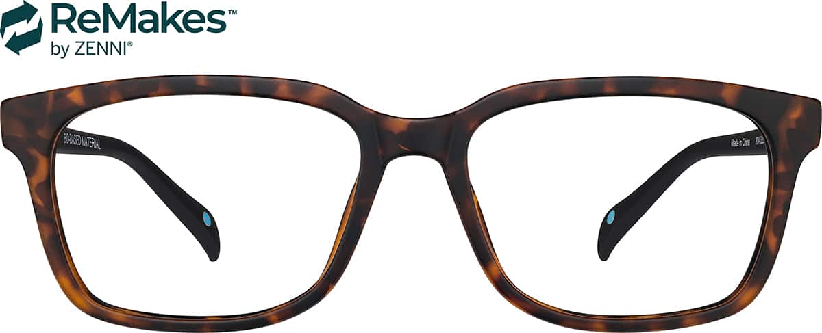 Front view of Rectangle Glasses 2044325 in Tortoiseshell