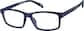 Angle view of Rectangle Glasses 2044416 in Blue thumbnail